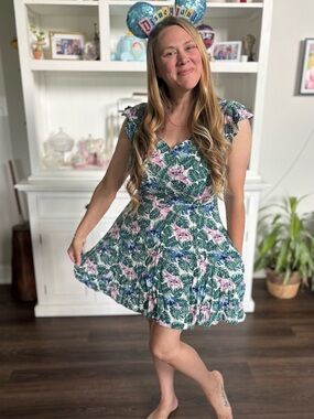 Lilo and stitch Disney Blue & Green Stitch Print Dress Large